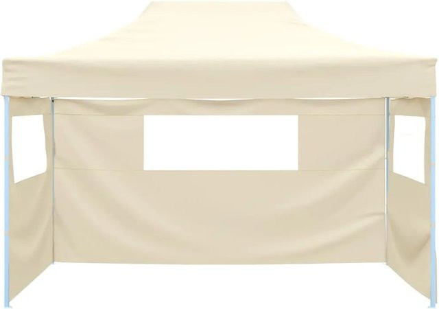 vidaXL Profi-Partyzelt faltbar mit 3 Seitenwänden in Creme, B/T: 4 x 3 m - Bild 1
