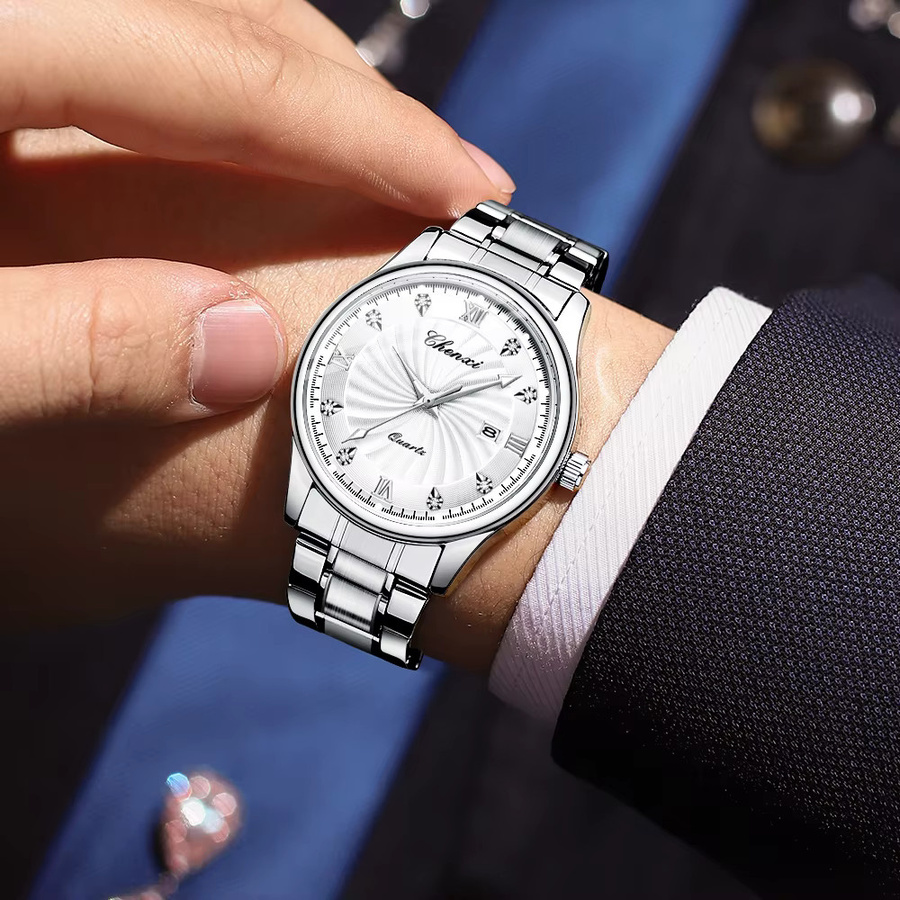 CHENXI Armbanduhr Edelstahl, Quarz, Schwarz, Herren - Bild 4