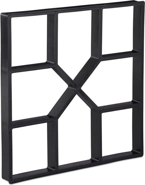 Relaxdays Pflasterform 2er Set aus Kunststoff in Schwarz, wiederverwendbar, B/T/H: 40,5 x 40,5 x 4 cm - Bild 1