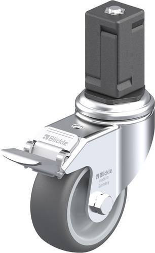 Blickle LKRA-PATH 80G-11-FI-EV17 Lenkrolle mit Feststeller in Grau und Silber, Rad-Durchmesser: 80 mm, Tragfähigkeit: 120 kg - Bild 1