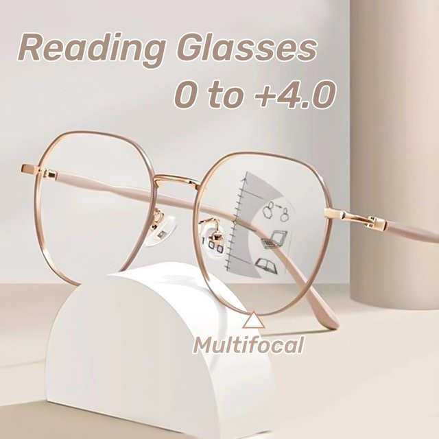 ERIKOLE Lesebrille, Retro, Rund, Metall, Vollrand - Bild 1