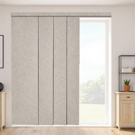 VEVOR Flächenvorhänge Braun, ausziehbare Verdunkelungs-Schiebegardinen für Schiebetüren und Terrassentüren, Breite: 116 cm bis 218 cm, Höhe: 243 cm