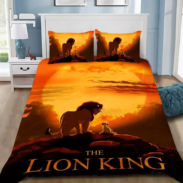 Bettwäsche-Set Paslu Simba König der Löwen mit Bettbezug und Kissenbezug, Farbe Orange, B/H: 140 x 210 cm - Bild 1