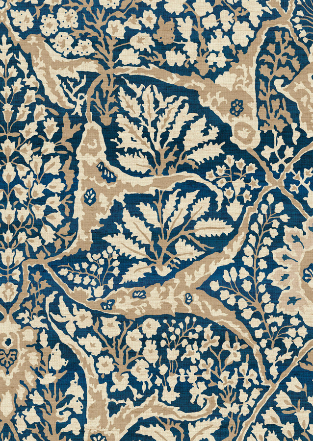 Lewis & Wood Tapete Alhambra 100 Marmara in Blau mit floralem und orientalischem Design - Bild 1