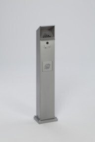 VAR Kombi-Ascher und Abfallsammler Standsäule SG 115 in Silber mit 2 l und 5 l Fassungsvermögen für den Außeneinsatz - Bild 1