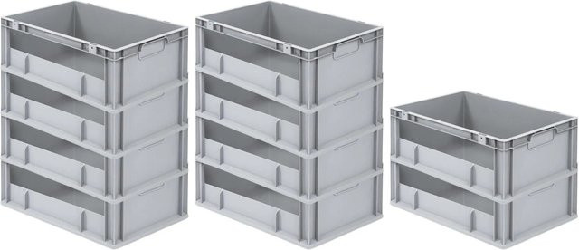 PROREGAL SparSet 10x Eurobox NextGen Insight Eurobehälter Transportbox Grau H x B x T: 22 x 40 x 60 cm, 44 Liter - Bild 1