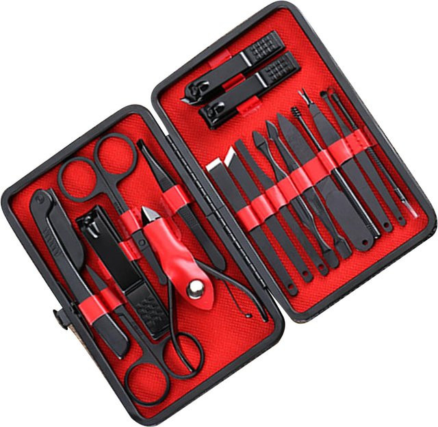 18-teiliges Nagelknipser-Set, Schwarz - Bild 1