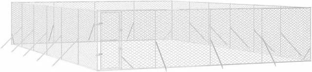 vidaXL Outdoor-Hundezwinger aus verzinktem Stahl in Silber, B/T/H: 12 x 8 x 2 m - Bild 1