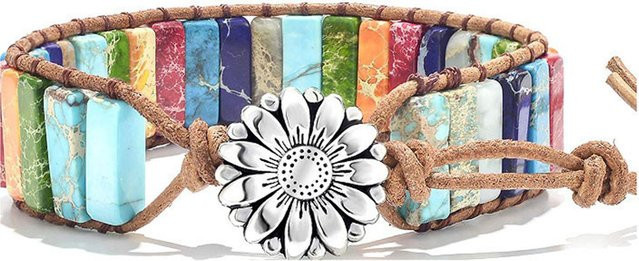 duobeiduo Armband, Leder, Kristall, Bunt, Unisex, Boho - Bild 1
