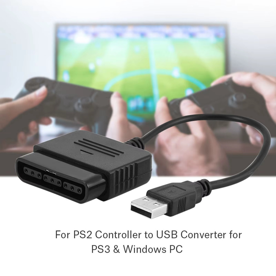 Sony USB-Adapter Konverter für PlayStation 2 Controller an PS3 und Windows PC, Schwarz - Bild 2