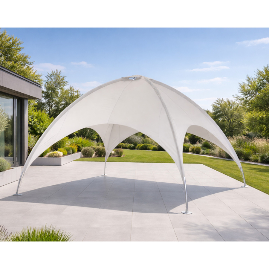 LECO Pavillon mit Kuppeldach in Grau und Silber, B/T/H: 500 x 500 x 350 cm - Bild 6