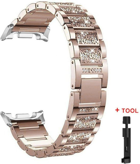 CAOWTAN Uhrenarmband Edelstahl, Silber, Diamant, Kristall, Damen - Bild 1