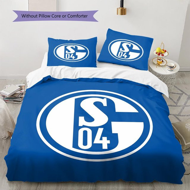 FC Schalke 04 Bettwäsche Set mit Bettbezug und 2 Kissenbezügen in Blau, B/H: 140 x 200 cm - Bild 1