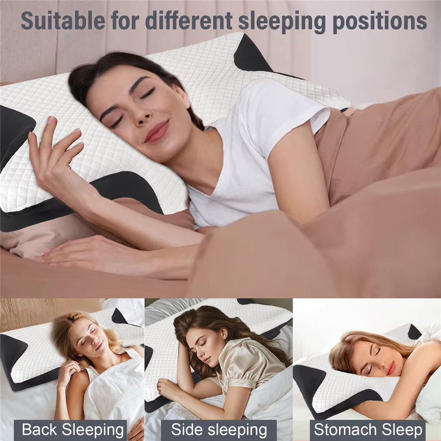 Ergonomisches HGTUGO Horn-Schmetterlings-Nackenkissen aus Memory-Schaum für die Halswirbelsäule in Schwarz oder Weiß - Bild 6