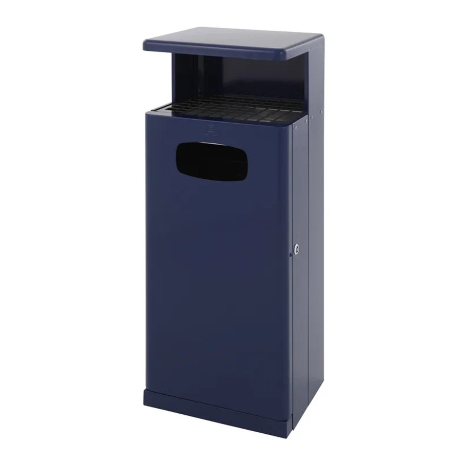 PROREGAL Kombischer aus Aluminium mit Dach für den Außenbereich, Blau, H x B x T: 103 x 40 x 34,5 cm - Bild 2