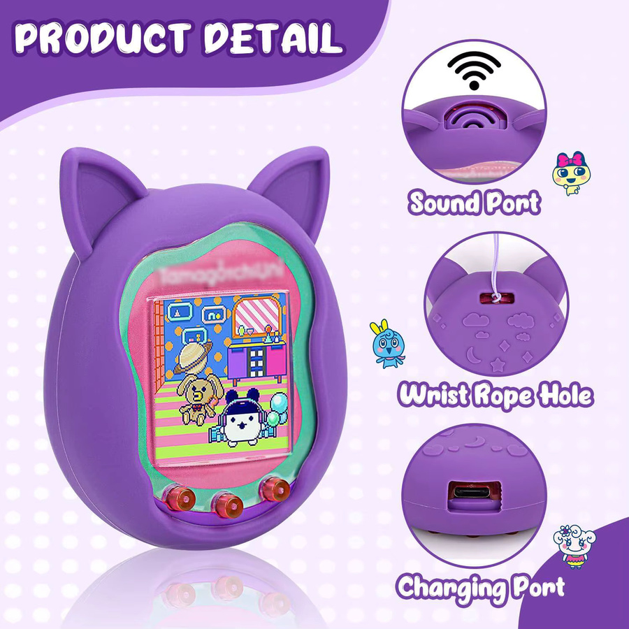 Bandai Tamagotchi Uni Schutzhülle, Silikon, mit Katzenohren und Handschlaufe - Bild 3