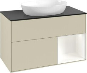 V&B Waschtischunterschrank Finion 100 in Weiß und Grau lackiert, B/T/H: 100 x 50,1 x 50,1 cm - Bild 1