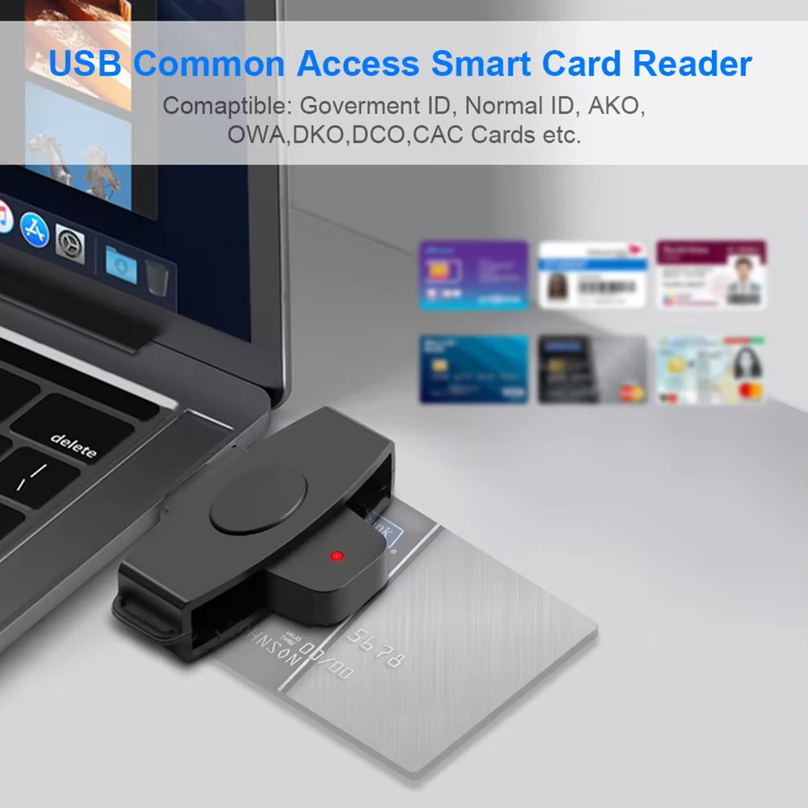 Shunmaii EMV-Kartenleser-Adapter in Schwarz für Windows, Mac und Android zur Banksteuererklärung - Bild 4