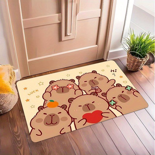 VIKAMA Capybara Cartoon Druckteppich für Kinderzimmer und Eingangsbereich - Bild 1