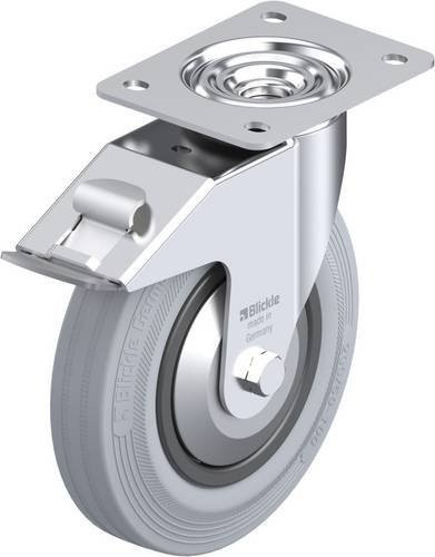 Blickle Lenkrolle LE-VPP 200G-FI-SG-FA mit Feststeller, verzinkt, Rad-Durchmesser: 20 cm, Tragfähigkeit: 205 kg - Bild 1