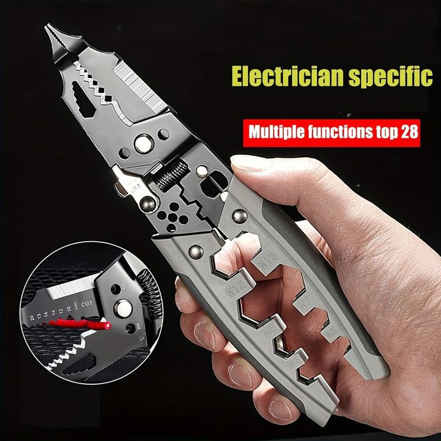 NIUXIANG 28-in-1 Multitool Set: Professionelle 8-Zoll Abisolierzange, Crimper und Drahtschneider für deine Verdrahtungsarbeiten - Bild 1