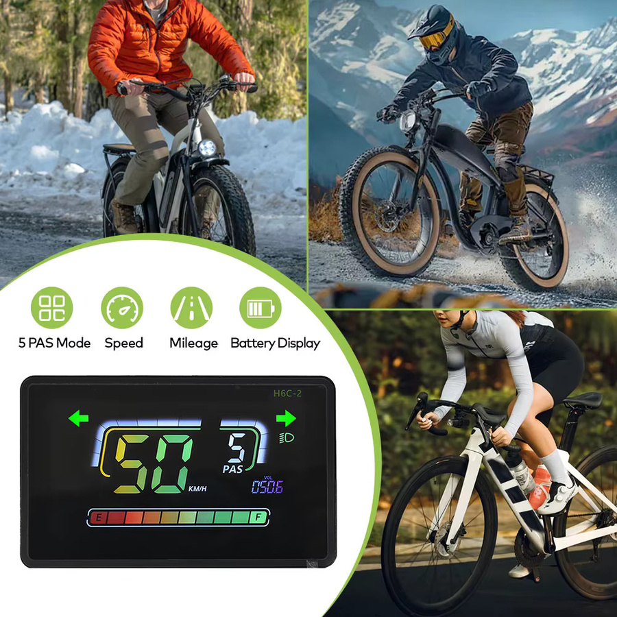 Haytrix H6C-2 Elektrisches Fahrrad Display für Uart2, Wasserdichter E-Bike Tacho, Schwarz - Bild 5