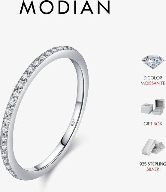 MODIAN Eternity-Moissanit-Ring, 925 Silber, Damen - Bild 1