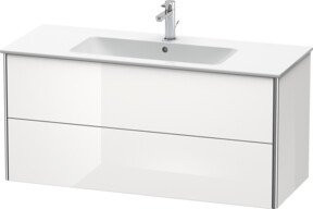 Duravit Waschtischunterschrank XSquare wandhängend in Schwarz Hochglanz mit 2 Schubladen, B/T/H: 121 x 47,8 x 56 cm - Bild 1