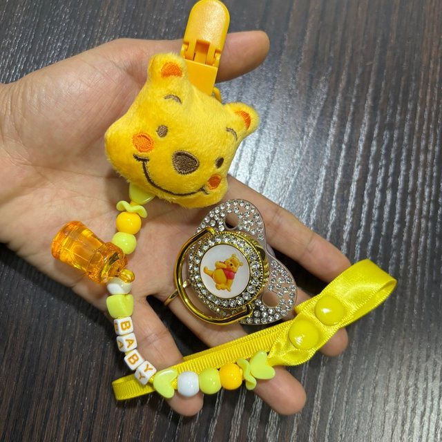 Disney Kawaii Baby-Schnuller mit Clip in Gelb, BPA-frei - Bild 1