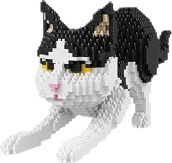 Yiran toy Cartoon-Tier Bausteine Hund & Katze, Montage Spielzeug, Schwarz - Bild 1