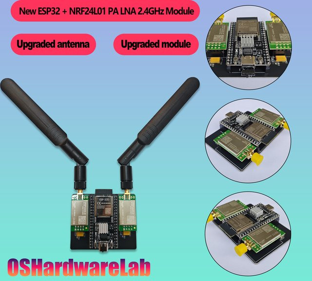 ESP32 DevKitC + NRF24L01 E01C-2G4M27D Modul-Entwicklungsboard mit Bluetooth und WLAN von TLXT - Bild 1