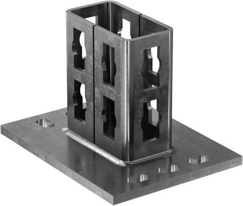 Fischer PSF 82 A4 Sattelflansch aus Edelstahl in Silber, 5er-Pack - Bild 1