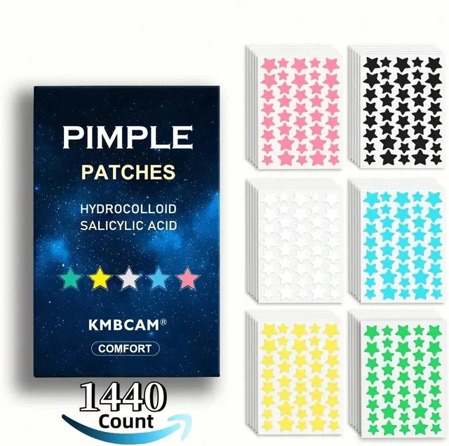 KMBCAM Akne-Pflaster Gesicht, Hydrokolloid mit Salicylsäure & Teebaumöl - Bild 1