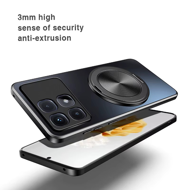 MagSafe Schutzhülle für Xiaomi Poco F7 Ultra F6 F5 F3 X7 X6 Pro mit Magnetring in Pink - Bild 5