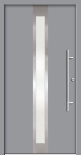 Splendoor Haustür RHODOS Prime aus Aluminium in verkehrsgrau mit Glaseinsatz, H x B x T: 210 x 100 x 7 cm - Bild 1