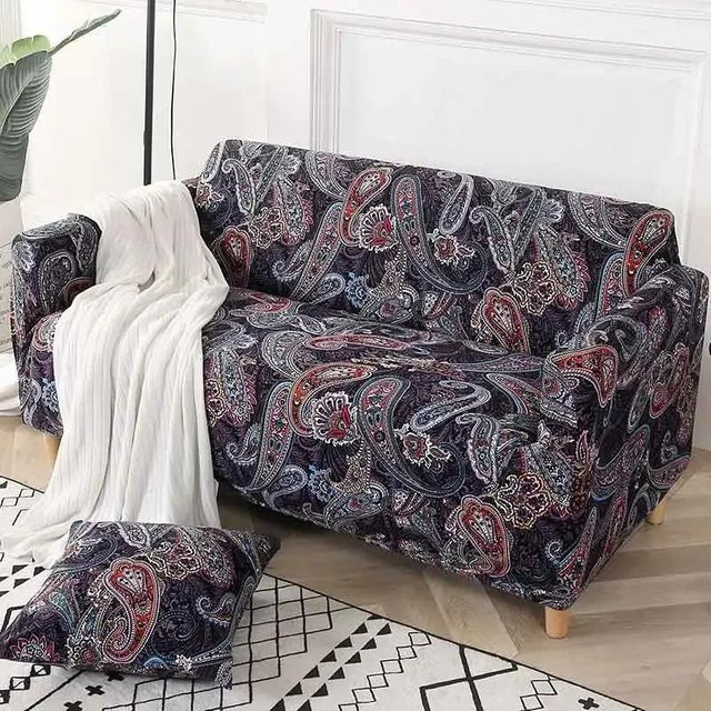Rutschfester und elastischer Sofabezug in Multicolour für Sektional- und Ecksofas, Jacquard-Stoff, 45 x 45 cm - Bild 1