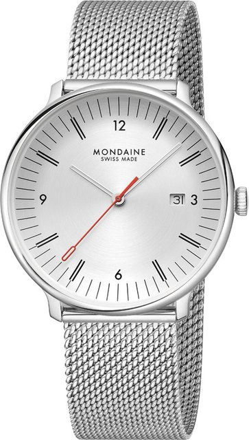 Mondaine Herrenuhr, Quarz, Edelstahl, 41 mm, Silber, 5 ATM - Bild 1