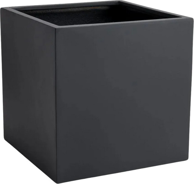 Pflanztopf Arven von Aplanta, schwarz, quadratisch, B/T/H: 50 x 50 x 50 cm - Bild 1
