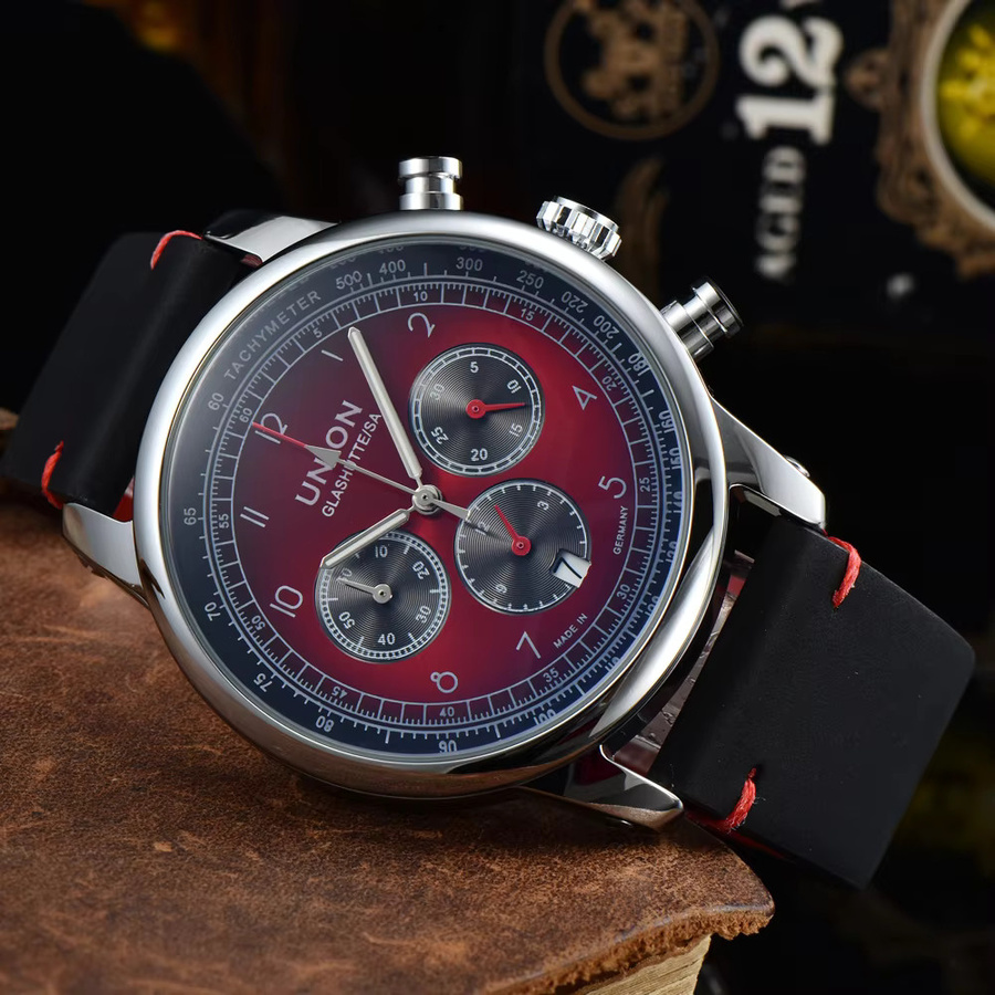 Chronograph Armbanduhr Edelstahl, Silber, Herren - Bild 1
