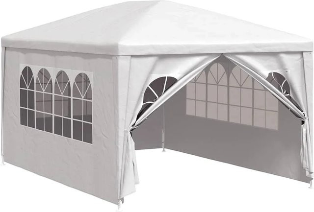 Furnicato Partyzelt Weiß mit Seitenwänden und Montagematerialien B: 400 cm, T: 300 cm, H: 255 cm - Bild 1