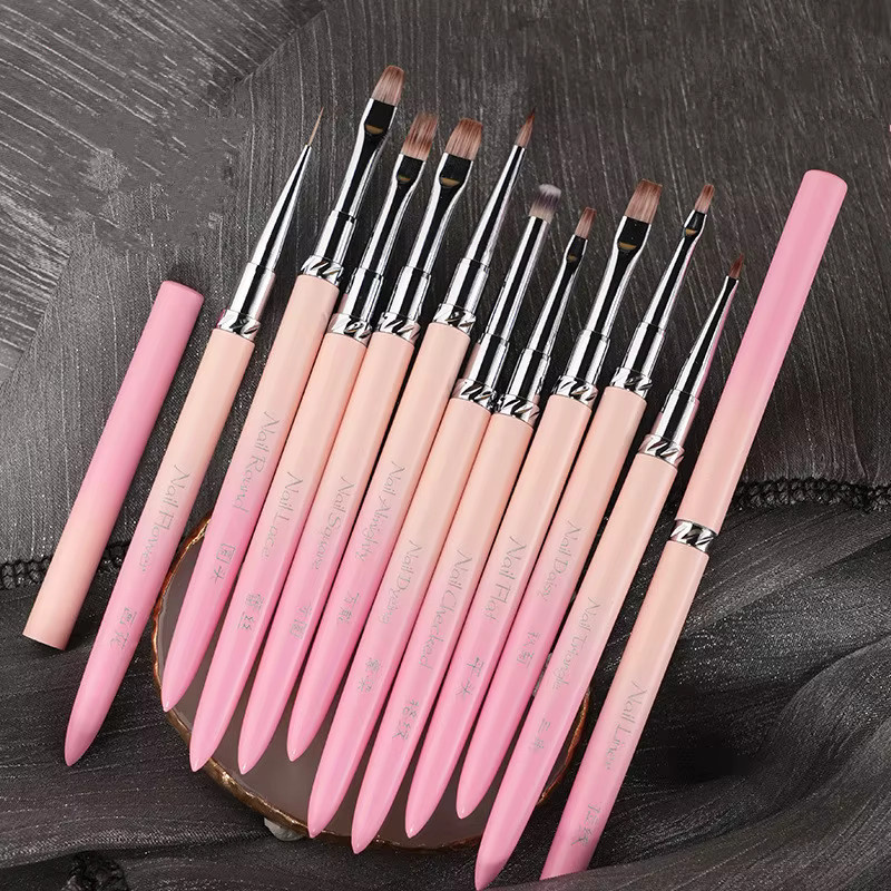13Style Pinsel mit rosa Farbverlaufgriff für Nagelkunst - Bild 3