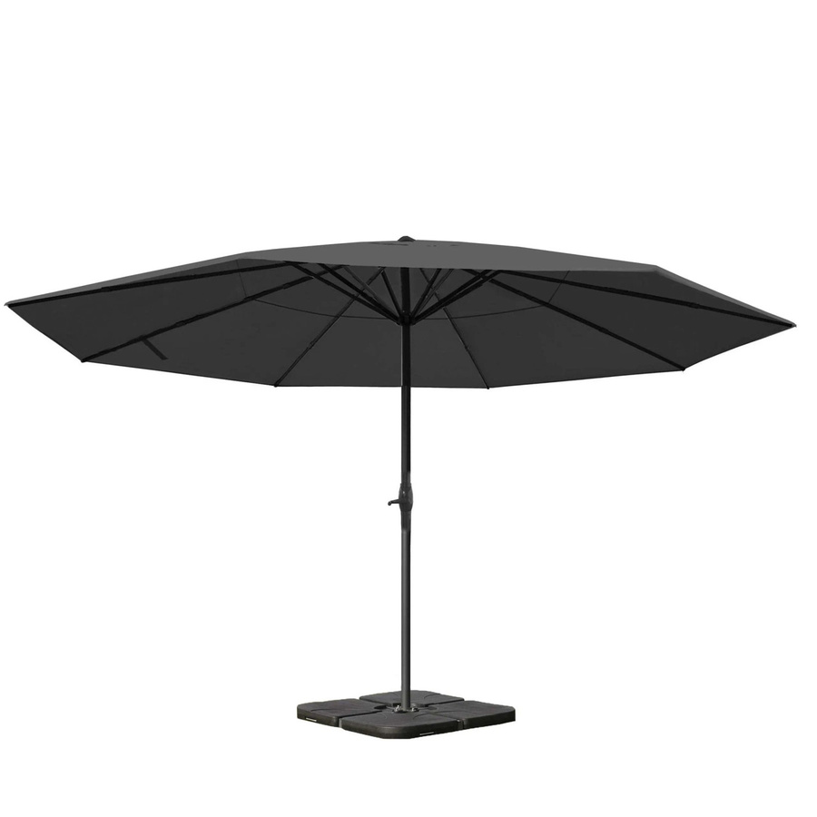 MCW Sonnenschirm Carpi Pro Marktschirm aus Polyester und Alu in Anthrazit mit Ständer Ø 5m - Bild 3