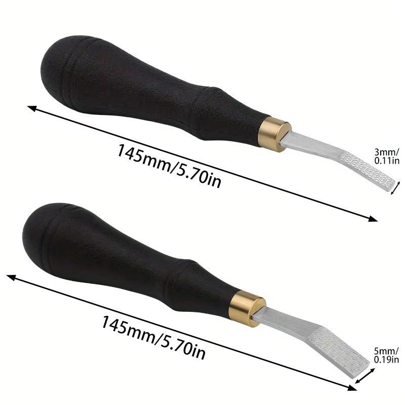 Silikon Griff mit Feile für Lederbearbeitung und DIY Oberflächenbehandlung, Körnung 3/5mm, Schwarz - Bild 1