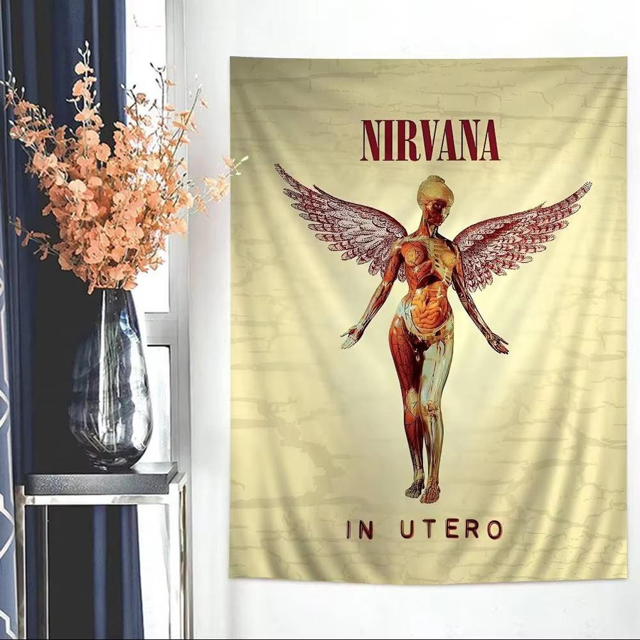 Nirvana In Utero Wandteppich von JMG Household Supplies, mehrfarbiges Polyester-Banner für Wohnzimmer und Musikzimmer, B x H: 40 x 60 cm - Bild 2