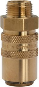 Riegler Temperierkupplung DN 6 mit Außengewindeanschluss M14x1,5 gerade aus Messing in Gold - Bild 1