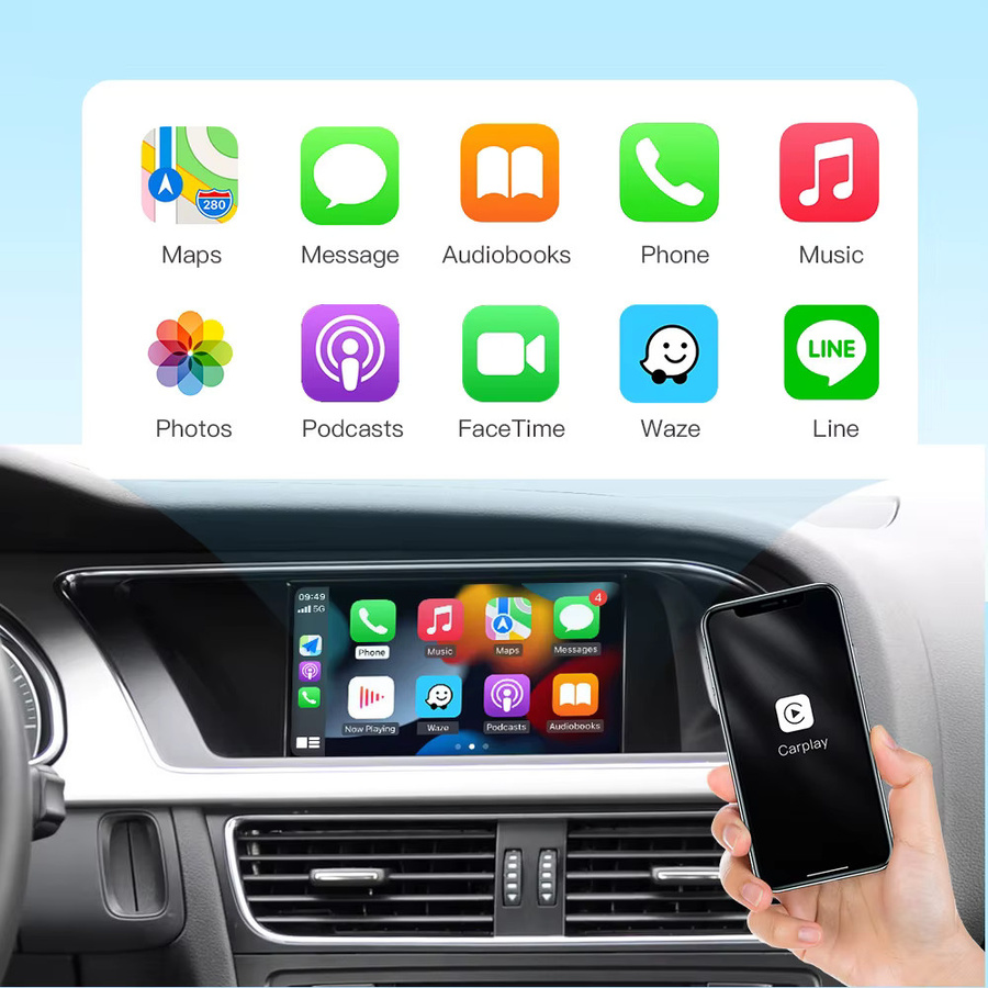 AUTOABC Wireless CarPlay und Android Auto Interface Adapter für Audi A4 B8, A5 und Q5 (2009–2015) mit AirPlay Mirror Link und Kamera-Unterstützung - Bild 2
