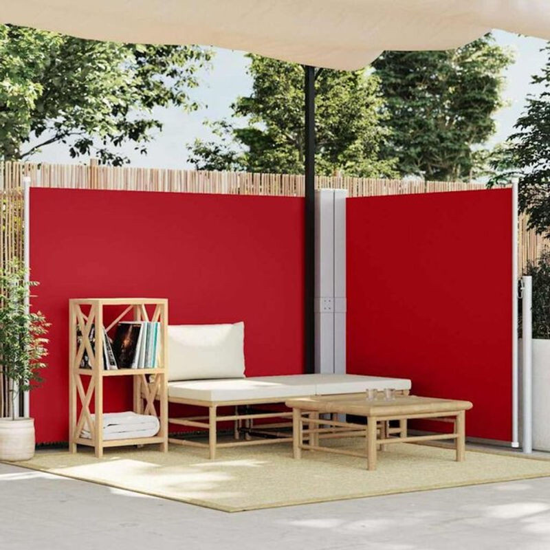Ausziehbare Seitenmarkise von vidaXL in Rot mit Polyester und Aluminium, Höhe: 140 cm, Breite: 1000 cm - Bild 1
