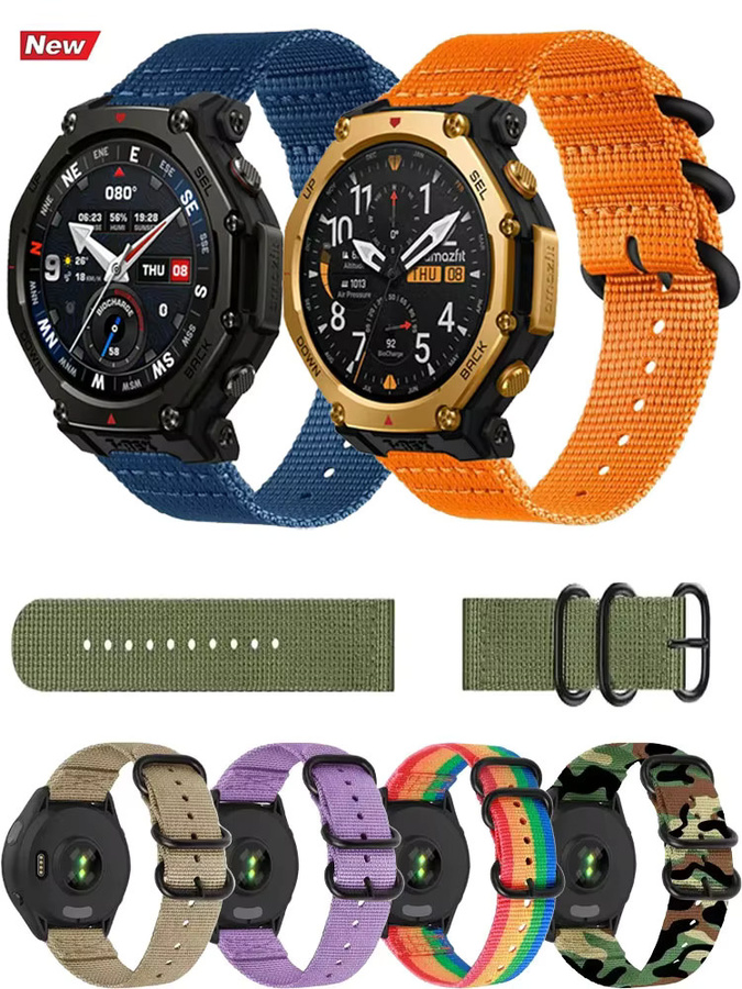 Amazfit Uhrenarmband Nylon, 22 mm, orange, Unisex - Bild 3