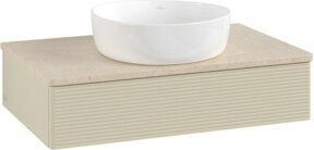 V&B Waschtischunterschrank Antao mit Frontstruktur und Beleuchtung in Grau lackiert, B/T/H: 80 x 50 x 19 cm - Bild 1