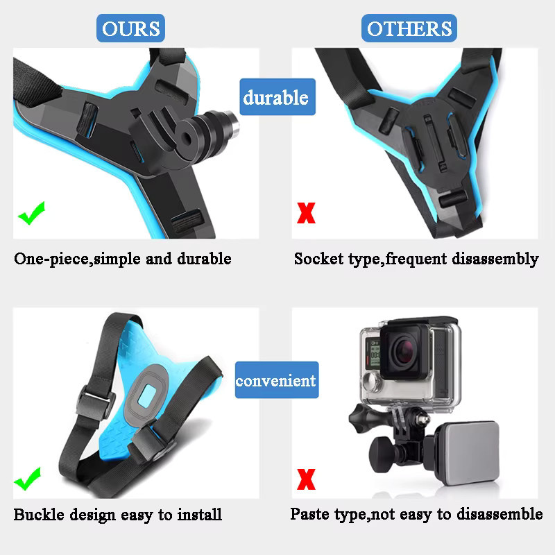 Motorrad Helm Kinnhalterung für GoPro Hero 12 11 10 9 8 sowie DJI Insta360 und Yi Action Kamera in Schwarz - Bild 4